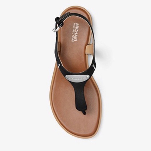 🔵MICHAEL Michael Kors Navy Blue Plate Flat Toe Thong Sandals - Picture 2 of 10